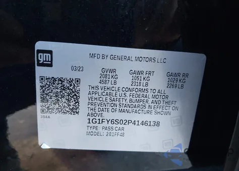 2023 Chevrolet Bolt Euv Fwd Lt из США, поврежденный, VIN 1G1FY6S02P4146138